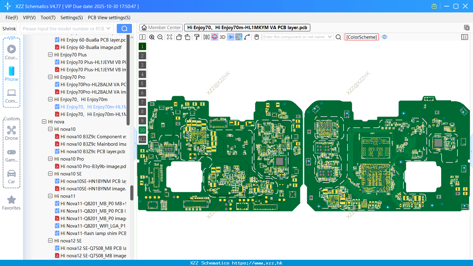 Huawei Hi Enjoy70бвHi Enjoy70m-HL1MKYM VA PCB Layer